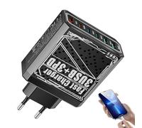 Chargeur de téléphone portable - Hub de charge rapide avec adaptateur de prise de voyage européen, blocs de 30 W pour charge rapide - Station de prise portable USB - Accessoire pour smartphone pour