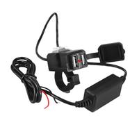 Chargeur de téléphone pour moto, port USB pour moto, voltmètre et bouton ON/OFF Chargeur rapide USB à double port | Double chargeur USB à charge rapide moto pour téléphone, tablette,