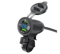 Chargeur de téléphone pour moto - Support USB du guidon | Adaptateur de charge rapide à double port pour PowerSports, pulvérisateur de vélo étanche avec protection, support sécurisé, smartphones