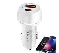 Chargeur de téléphone pour voiture - Adaptateur de charge rapide à double port, prise d'alimentation compacte 60 W PD, chargeur universel USB Type-C, système de contrôle de sortie de tension intellige