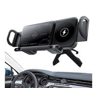 Chargeur de téléphone sans fil de voiture - Fonctionnement du téléphone automatique à charge rapide de 15 W, support de chargeur de smartphone à double bobine, support de tableau de bord universel