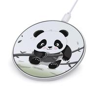 Chargeur de téléphone sans fil - Motif pandas mignons - Compatible avec les téléphones portables avec fonction de charge sans fil (pas d'adaptateur)