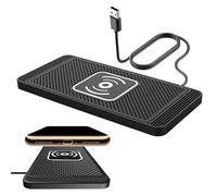 Chargeur de téléphone sans fil pour voiture, chargeur de voiture sans fil avec détection automatique et câble de 99 pouces, matériau en silicone pour console centrale, tableau de bord, camion
