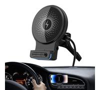 Chargeur De Téléphone sans Fil pour Voiture - Support Magnétique Charge Rapide 15W Rotation 360° - Chargeur Support sans Fil 15W avec Entrée Audio AUX - pour Camion Véhicule Auto Maison Bureau