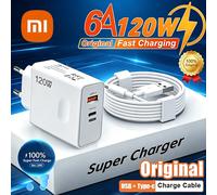 Chargeur de téléphone Xiaomi 120W original, charge rapide Turbo, PD USB 2 en 1, 2 ports, charge rapide pour Xiaomi, Huawei, iPhone, Samsung