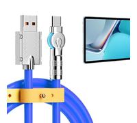 Chargeur de type C Charge rapide - Câble USB tissé en nylon 120W 6A, connecteur rotatif à 180 °, synchronisation des données, fil résistant la rupture | Universal Type Cordon charge pour les