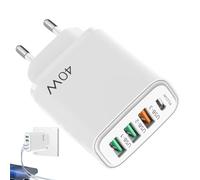 Chargeur De Type C - Chargeur Mural USB avec Bloc De Charge 40 W - 1 PD 25W C + 3 A Bloc De Charge Rapide, Prise Adaptateur Secteur pour Tablette Ordinateur Portable Lecteur Électrique