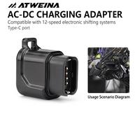 Chargeur de vélo Compact USB-C pour Shimano 12S Di2, adaptateur de charge rapide pour dérailleur électronique R9200 R8100 R7150 AT-0024