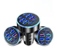 Chargeur de voiture 100 W 8 ports à charge rapide 4 x 4 x 6 cm en aluminium 100 W permettant à plusieurs appareils de charger simultanément, ce chargeur réduit considérablement les temps d'arrêt