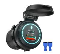 Chargeur de voiture 12V/24V QC3.0 avec housse de protection Le noir