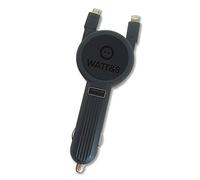 Chargeur de voiture 12V avec port USB 3.1A et câbles rétractables pour iOS et Android