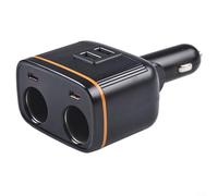Chargeur de voiture 145 W avec écran LED, double USB-C et ports USB, adaptateur de charge rapide PD 45 W pour Huawei pour téléphones XIAOMI, alimentation du véhicule 12 V-24 V, noir