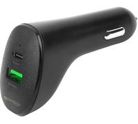 Chargeur de voiture, 1x USB-A 18W, 1x USB-C 20W, noir