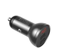 Chargeur De Voiture 24W 12-24V 2xUSB 4.8A Avec Affichage LED, Gris, Baseus