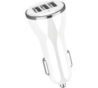 Chargeur de Voiture 3,4 A,12 W-24 W,Charge Ultra Rapide pour Xiaomi,Samsung,Huawei,iPhone,iPad,Oppo,RealMe. Chargeur de Voiture avec Triple Sortie USB (Blanc)