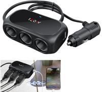 Chargeur De Voiture 3 En 1 Avec Double Usb, Adaptateur Allume-Cigare 120 W 12 V/24 V Pour Caméra Embarquée/Téléphone/Gps - Charge Rapide Usb C Et A - Accessoire De Voiture