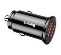 Chargeur Voiture Baseus Circulaire Plastique A + A 30w Dual Qc 3.0 Quick (Ccall-Yd01) Noir