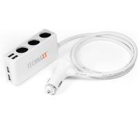 Chargeur De Voiture 4 Ports Usb Avec 3 Prises Allume-Cigare ¿ Charge Rapide,Dc 12 V -24 V,Protection Contre Les Surtensions Et Les Surintensitése ¿ Adaptateur Allume-Cigare Te11