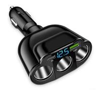 Chargeur de voiture 5 en 1 66 W PD Charge rapide avec USB et triple prise, affichage numérique, design réglable, compatible multi-appareils pour smartphones