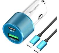 Chargeur de voiture 67,5 W USB C super rapide, bloc de port USB C et QC3.0 45 W pour iPhone 17 Pro Max/Air/16/15/iPad, téléphone portable Android Samsung S25, double adaptateur allume-cigare 12 V +