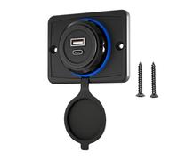 Chargeur de voiture - 8 x 6 cm - Chargeur de téléphone portable | USB avec alimentation | universel PD USB C Power Outlet QC3.0 Port | Adaptateur de prise rapide, prise USB étanche, accessoires