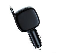 Chargeur de voiture 84 W PD Charge rapide Double câbles rétractables Fonction lecteur MP3 Affichage numérique pour Smartph