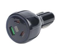 Chargeur de voiture 90 W double USB-C PD adaptateur de charge rapide avec puce de sécurité intelligente pour téléphones, tablettes et appareils photo (noir)