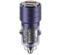 Chargeur de voiture 95 W USAMS USB-C/USB-A à charge rapide, violet