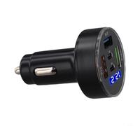 Chargeur de voiture à 5 ports avec technologie PD et .0, affichage numérique de la tension pour plusieurs appareils, compatible avec la plupart des véhicules
