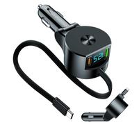 Chargeur de Voiture à câble rétractable, Adaptateur de Chargeur de Voiture,Chargeur de Charge Rapide pour téléphone Portable Automatique | Adaptateur de Chargeur Automatique de Conception rétractable