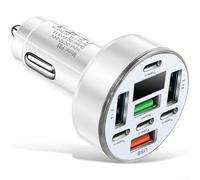 Chargeur de voiture à charge rapide 40 W avec 8 ports, affichage numérique de la tension, 4 sorties USB et 4 sorties PD, caractéristiques de protection pour une utilisation sûre dans les véhicules
