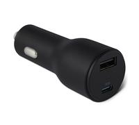 Chargeur de voiture à charge rapide Amazon Basics, double port, 1 USB-C + 1 USB-A, 48 W, noir