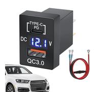 Chargeur de voiture à charge rapide, chargeur de voiture QC3.0 | PD3.0 + QC3.0 Chargeur USB Adaptateur de chargeur de voiture super rapide - Port de chargeur de voiture DC 12-24 V, adaptateur USB avec