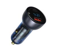 Baseus Chargeur de voiture CCKX U+C 65W PD/QC Ports USB et USB-C Écran LCD Gris