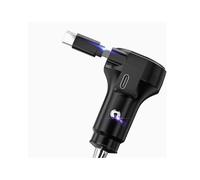 Chargeur de voiture à charge ultra-rapide, compatible avec un ou deux allume-cigares, câble rétractable, 60 W, double charge rapide PD_M