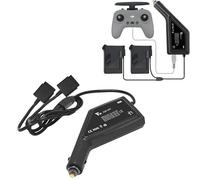 Chargeur de voiture à double batterie pour drones FPV avec port USB, télécommande USB à double alimentation pour DJI 12-16 V, entrée 25,2 V 1,5 A x 2 sorties en forme de pistolet pour chargement