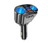 Chargeur de voiture à double port USB avec prise allume-cigare 2 voies (DC12-24V 4,8A), lecteur MP3 Bluetooth 5.0 et kit mains libres.