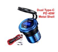 Chargeur de voiture à double prise PD type-c 90W, adaptateur de prise de courant 12V 24V, étanche, Charge rapide pour berline bateau SUV RV moto