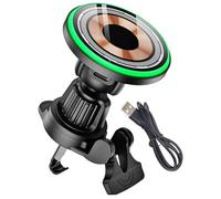 Chargeur de voiture à serrage automatique, chargeur de téléphone magnétique pour voiture | Charge rapide sans fil Support solide pour grille d'aération de tableau de bord pour accessoires automobiles