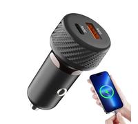 Chargeur de voiture ABS 50 W - Phantom AC galvanoplastie charge rapide, QC3.0 USB 20 W + PD 30 W | Adaptateur d'alimentation pour téléphone portable pour voiture, tablette, smartphone