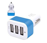 Chargeur de voiture, adaptateur de charge pour voiture avec 3 ports USB, 0,98 x 1,77 x 2,56 Inches Plug and Play Automotive & Interior Power Device, Tablet Charging Hub for Commute Travel Long Drives