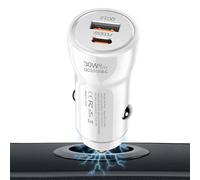 Chargeur de voiture, adaptateur de charge rapide PD 3.0 QC avec indicateur LED, chargeur pour téléphone portable et voiture avec 2 ports | pour moto, téléphone, camion, bateau, camping-car, maison et