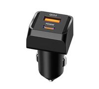 Chargeur de voiture - Adaptateur de charge rapide USB-C à 2 ports | Bloc d'alimentation intelligent de voiture avec protection contre les surcharges, design compact pour voyages, voitures, camions