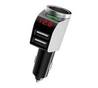 Chargeur de voiture, adaptateur de voiture de chargeur rapide, 3 ports rapides 30W Affichage d'affichage Chargeur de téléphone, Adaptateur multifonctionnel portable compact haute vitesse pour ac