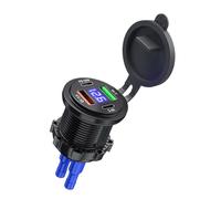 Chargeur de voiture - Affichage numérique PD QC3.0 Type-C - Adaptateur de téléphone - Charge rapide USB C - Alimentation universelle - Prise de port - Convertisseur de de tension pour