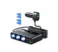 Chargeur de voiture avec 3 briquets de voiture - (JR-CL06) - Noir