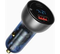 Baseus Car Charger Particular Digital Display C+U, PD 3.0 QC 4.0+, SCP, PPS, 5A, 65W Silver (CCKX-C0A)