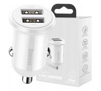 Baseus Chargeur De Voiture Grain Pro 24w 2.4a 2xusb-a White Ccallp-02