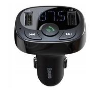 Baseus Fm Transmitter T Typed Bluetooth 2xusb Microsd (Black)
