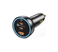 Chargeur de voiture - BASEUS - TZCCZZM-0G - 2xType-C - Charge rapide - Noir